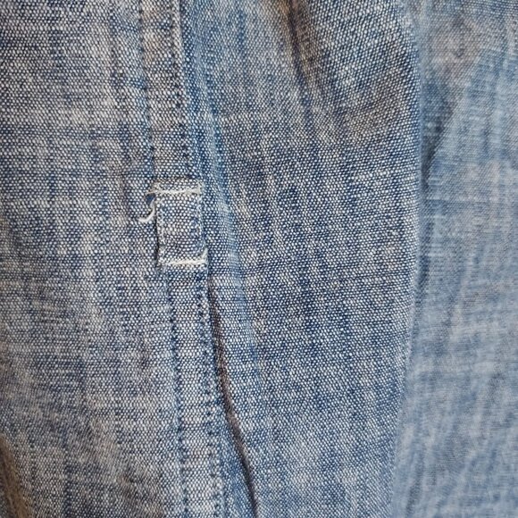 Ariat Long Sleeve Tunic Dress Women's Sm Blue Chambray Western Yoke Pearl Snap - Picture 10 of 14